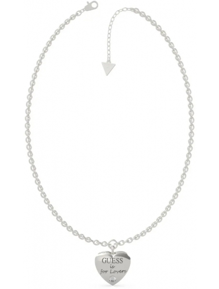 MyRunway Shop GUESS Silver Guess Is For Lovers Heart Necklace